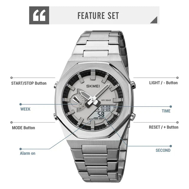 Skmei watch set time sale